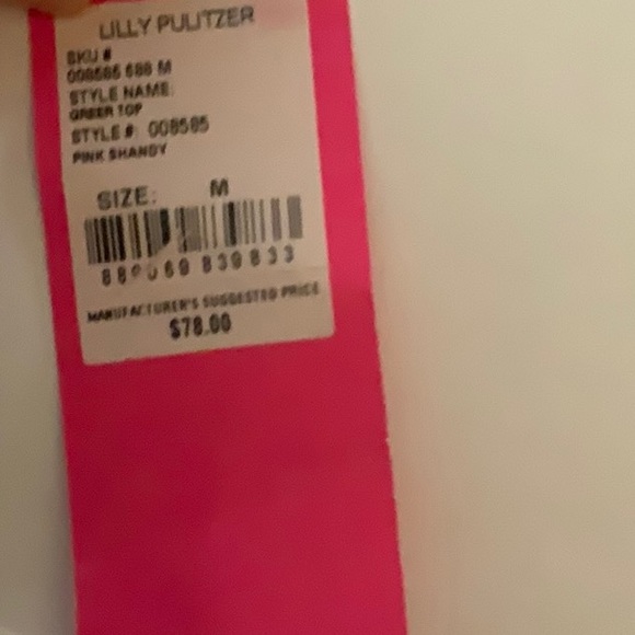 New w/Tags Lilly Pulitzer Greer Cropped Pink Shandy Top Below $78 Retail Sz Med - Picture 9 of 9